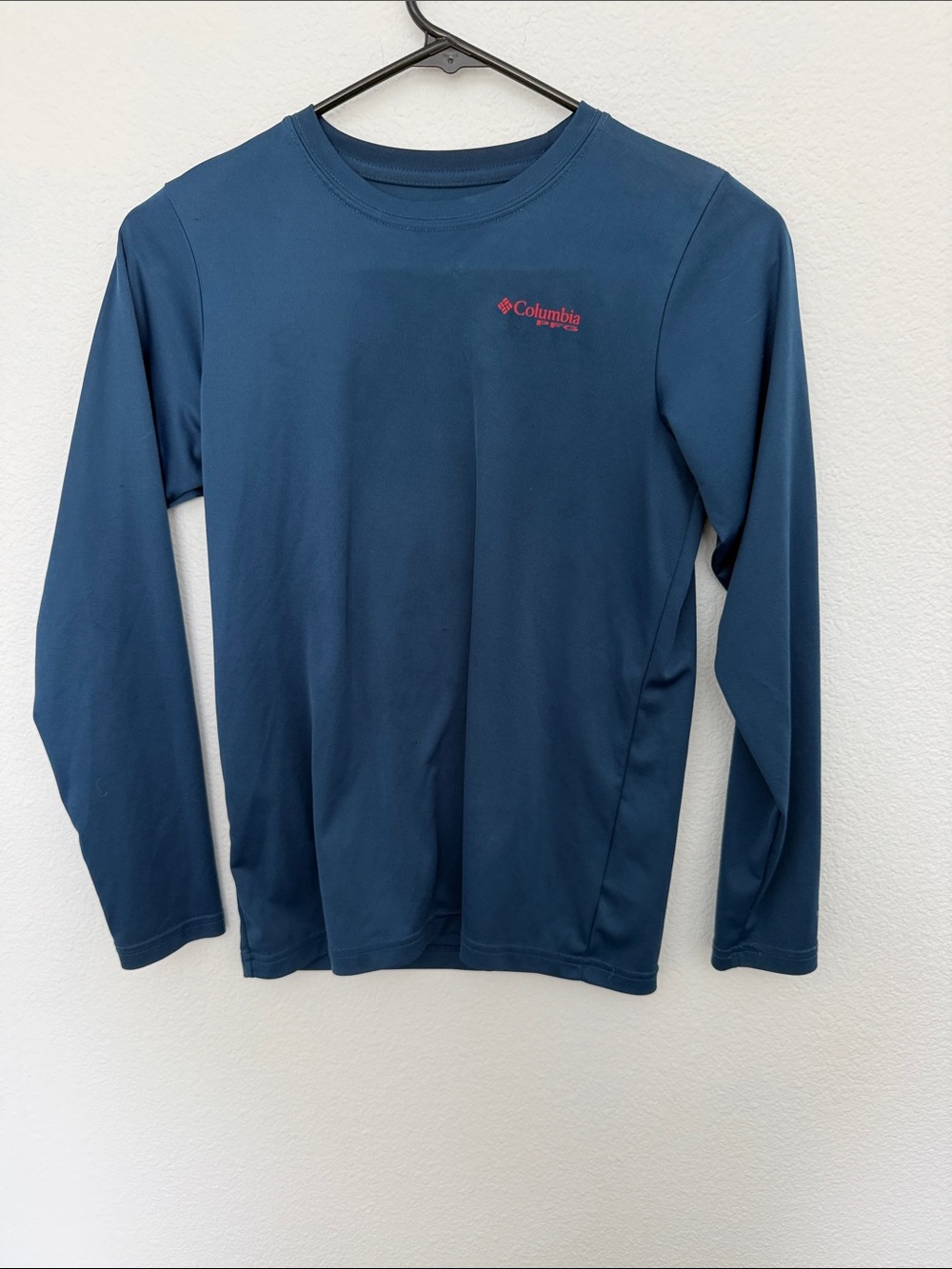 Columbia Long Sleeve Performance Tee - Teal with Pink Logo